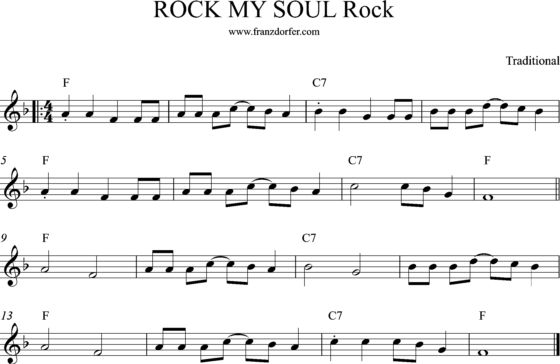 Rock my Soul, F-Dur.